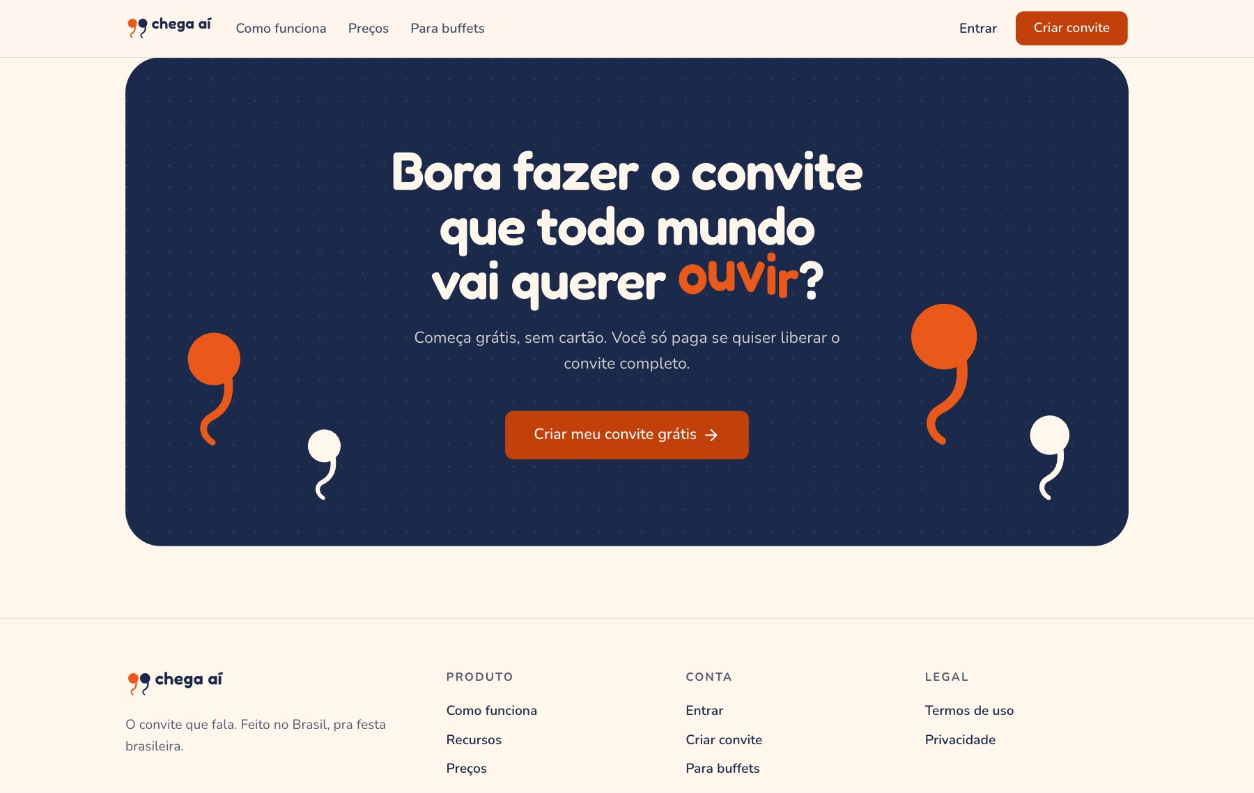 Chamada final com o título Bora fazer o convite que todo mundo vai querer ouvir