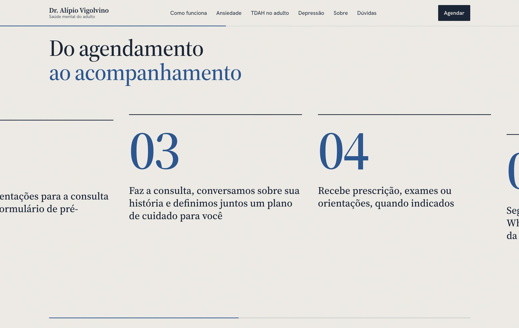 Five numbered steps side by side, with steps three and four in the centre of the screen